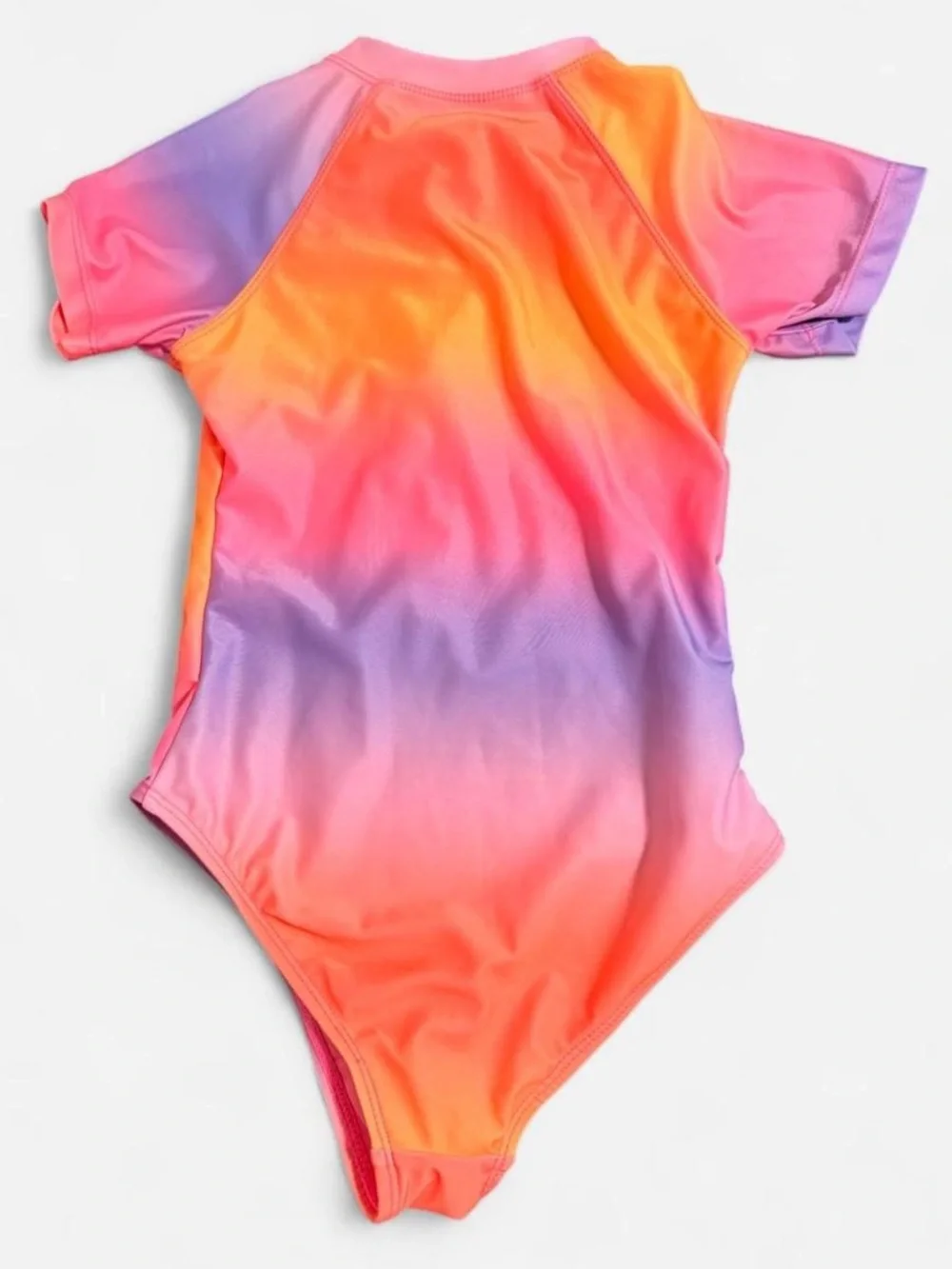 Girls short sleeve one piece swimsuit